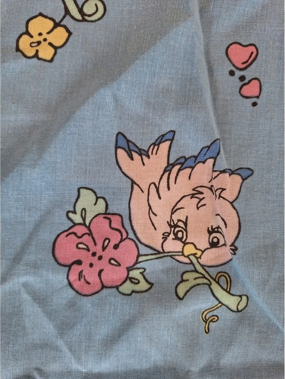 Vintage 80's Disney Snow White Twin fitted Sheet, Snow White And Forest animals